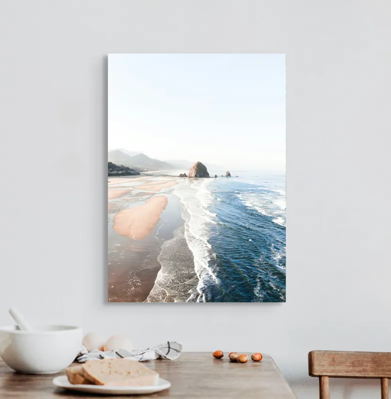 Tablou Canvas, "Valurile mării pe plaja pustie", 50 x 70 cm – poza 3