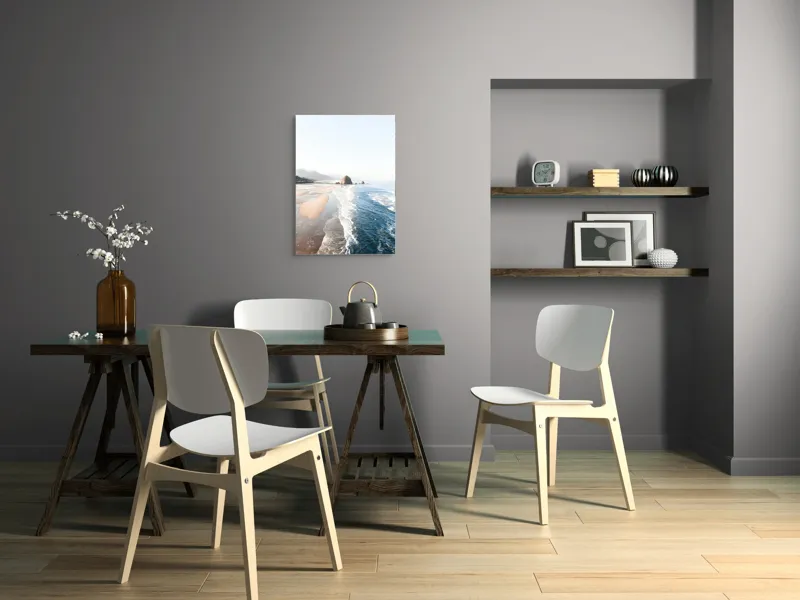Tablou Canvas, "Valurile mării pe plaja pustie", 50 x 70 cm – poza 5