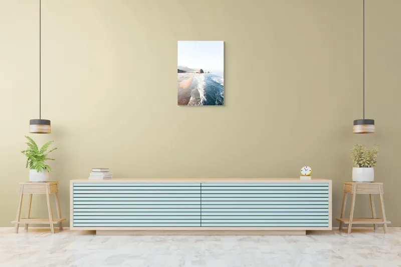 Tablou Canvas, "Valurile mării pe plaja pustie", 50 x 70 cm – poza 6