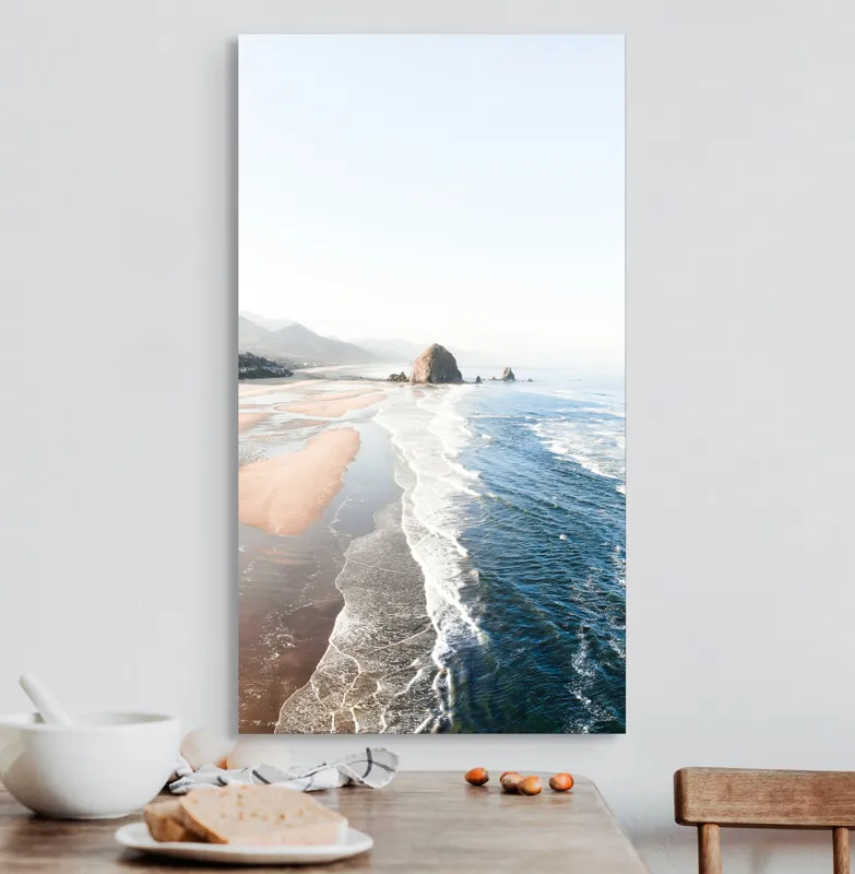 Tablou Canvas, "Valurile mării pe plaja pustie", 50 x 90 cm – poza 3