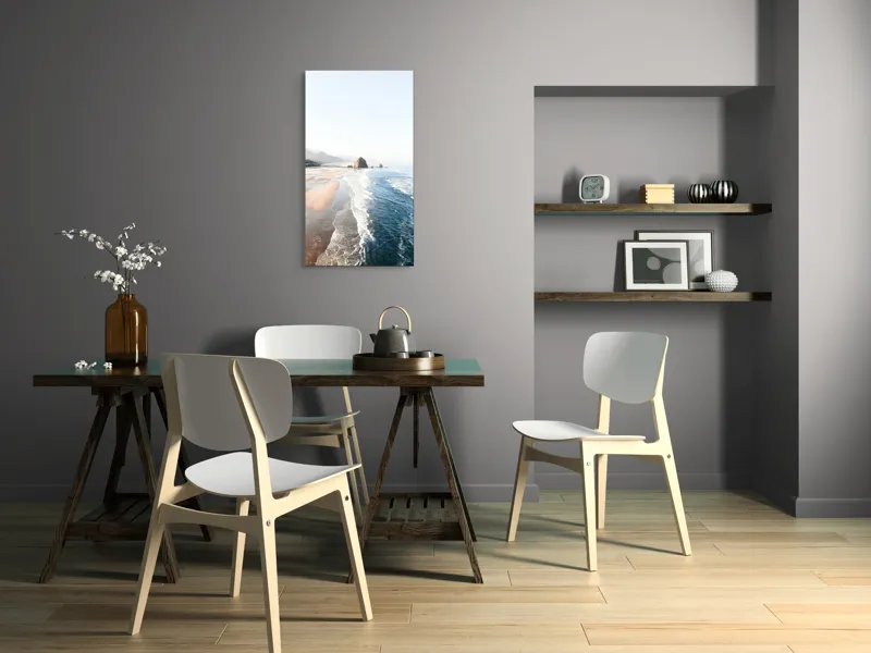 Tablou Canvas, "Valurile mării pe plaja pustie", 50 x 90 cm – poza 4