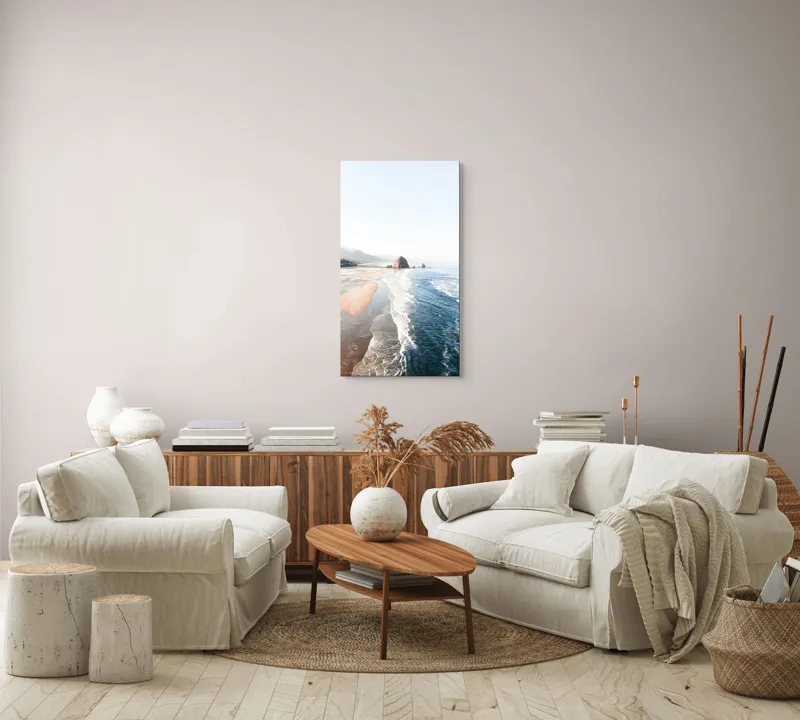 Tablou Canvas, "Valurile mării pe plaja pustie", 50 x 90 cm – poza 7