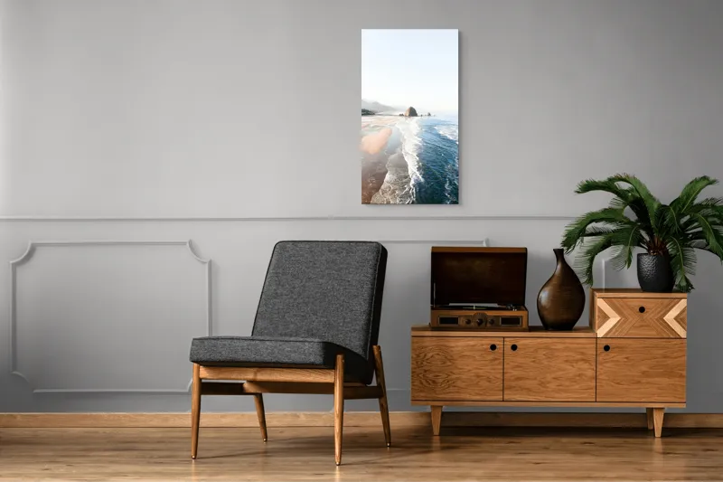 Tablou Canvas, "Valurile mării pe plaja pustie", 50 x 90 cm – poza 8