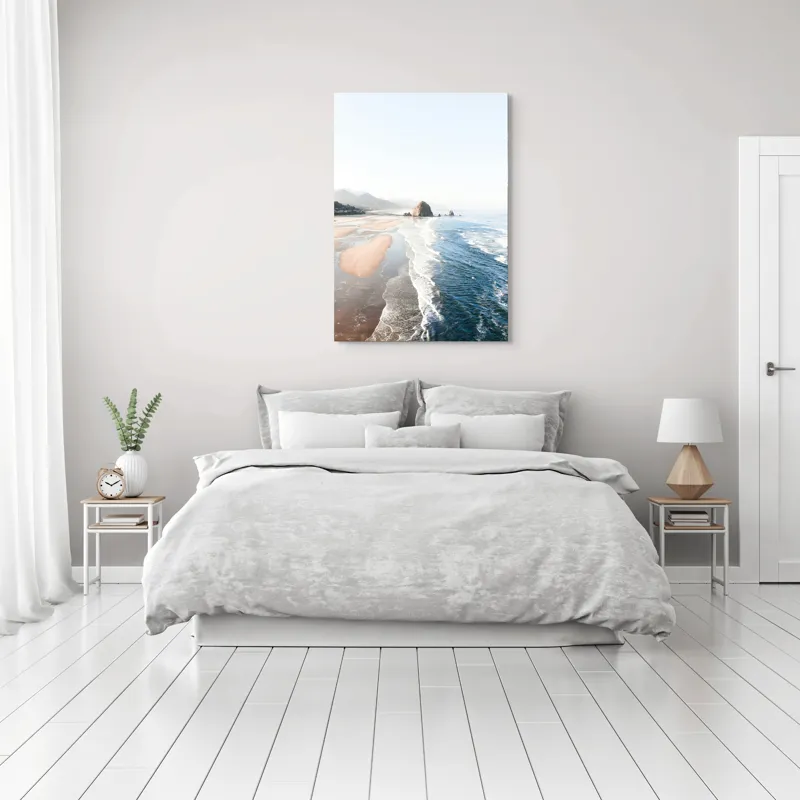 Tablou Canvas, "Valurile mării pe plaja pustie", 70 x 100 cm – poza 3