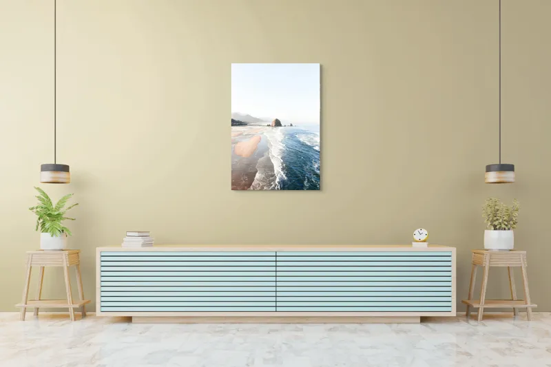 Tablou Canvas, "Valurile mării pe plaja pustie", 70 x 100 cm – poza 5