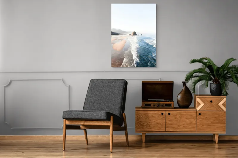 Tablou Canvas, "Valurile mării pe plaja pustie", 70 x 100 cm – poza 6