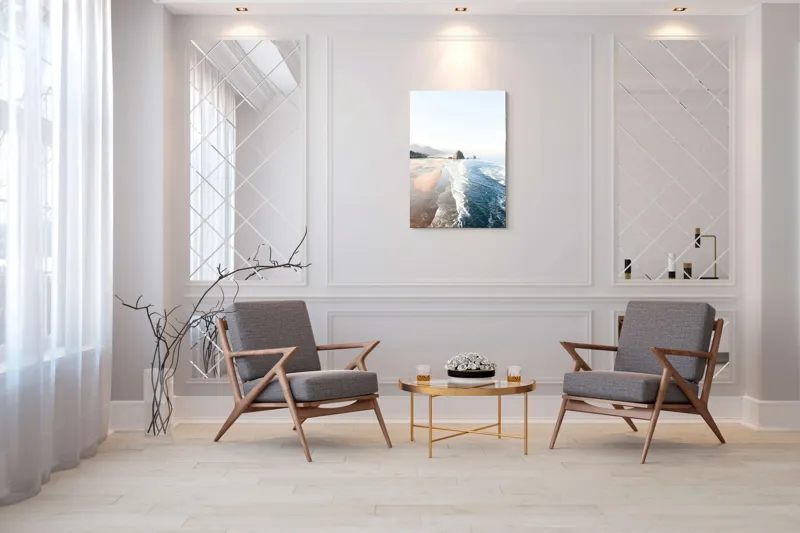 Tablou Canvas, "Valurile mării pe plaja pustie", 70 x 100 cm – poza 8
