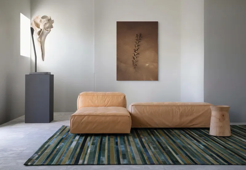 Tablou Canvas, "Frunza plutind pe suprafața apei", Nisip, Apă, Frunză, Textură, Natură, Calm, Efect, Arid, Minimalism, Linie., 70 x 100 cm – poza 7