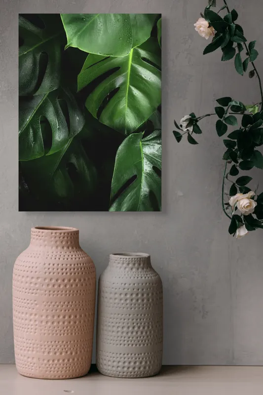 Tablou Canvas, "Frumusețea luxuriantă a naturii verzi", Verde, Frunziș, Luciu, Textură, Umbre, Plante, Prospețime, 39 x 54 cm – poza 6