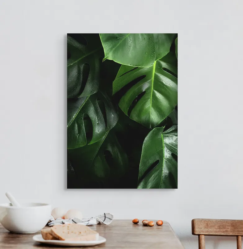 Tablou Canvas, "Frumusețea luxuriantă a naturii verzi", Verde, Frunziș, Luciu, Textură, Umbre, Plante, Prospețime, 50 x 70 cm – poza 3