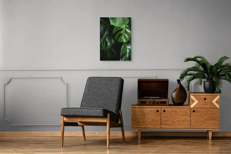 Tablou Canvas, "Frumusețea luxuriantă a naturii verzi", Verde, Frunziș, Luciu, Textură, Umbre, Plante, Prospețime, 50 x 70 cm – poza 8