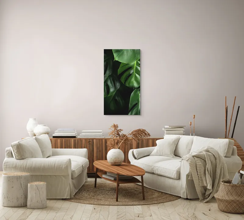 Tablou Canvas, "Frumusețea luxuriantă a naturii verzi", Verde, Frunziș, Luciu, Textură, Umbre, Plante, Prospețime, 50 x 90 cm – poza 7