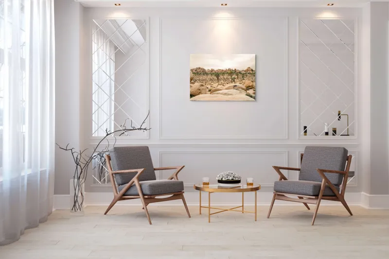 Tablou Canvas, "Vântul printre arborii deșertici", Deșert, Pietre, Cactuși, Cer, Întins, Arid, Natură, Solitar, Sălbatic, Calm, 100 x 70 cm – poza 5