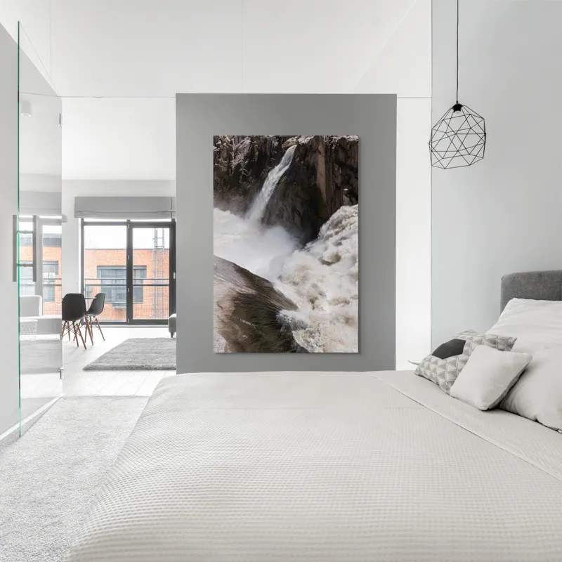 Tablou Canvas, "Cascada tumultoasă în munți stâncoși.", 100 x 150 cm – poza 5