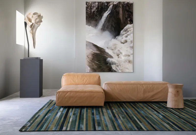 Tablou Canvas, "Cascada tumultoasă în munți stâncoși.", 100 x 150 cm – poza 7