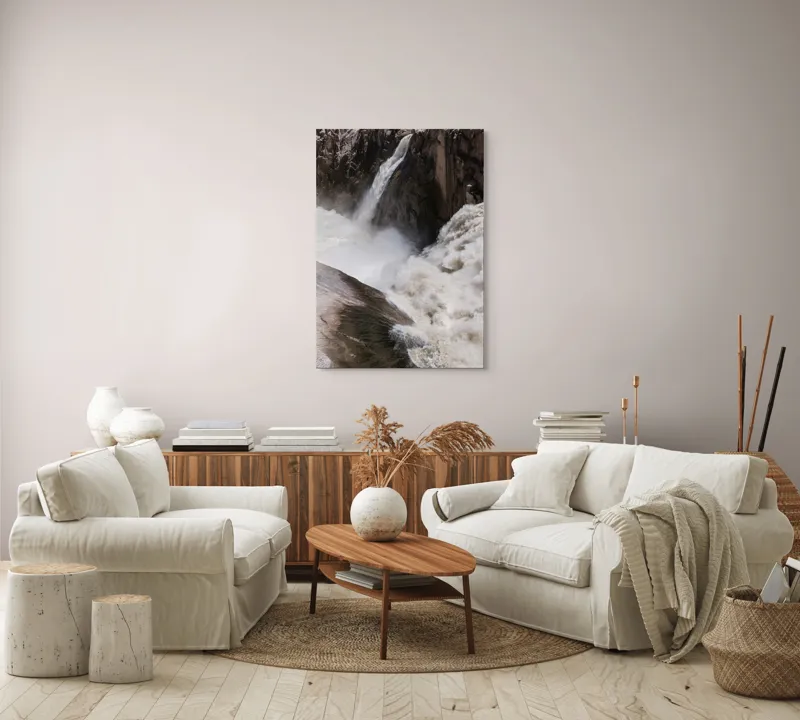Tablou Canvas, "Cascada tumultoasă în munți stâncoși.", 70 x 100 cm – poza 4