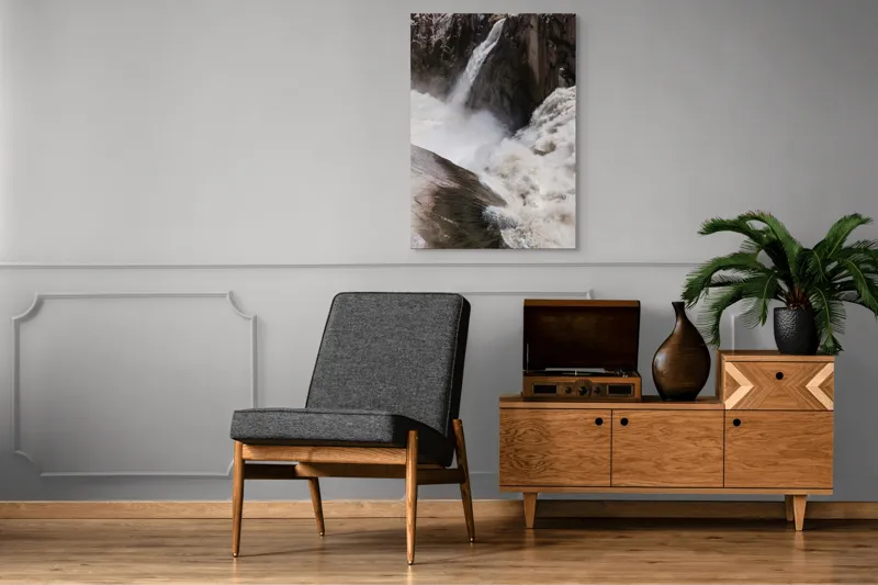 Tablou Canvas, "Cascada tumultoasă în munți stâncoși.", 70 x 100 cm – poza 6