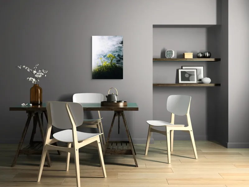 Tablou Canvas, "Flori sălbatice pe marginea mării", Flori, Lumina, Verdeață, Ocean, Strălucire, Contrast, Natură, Peisaj, Viață, Lumină, 50 x 70 cm – poza 5