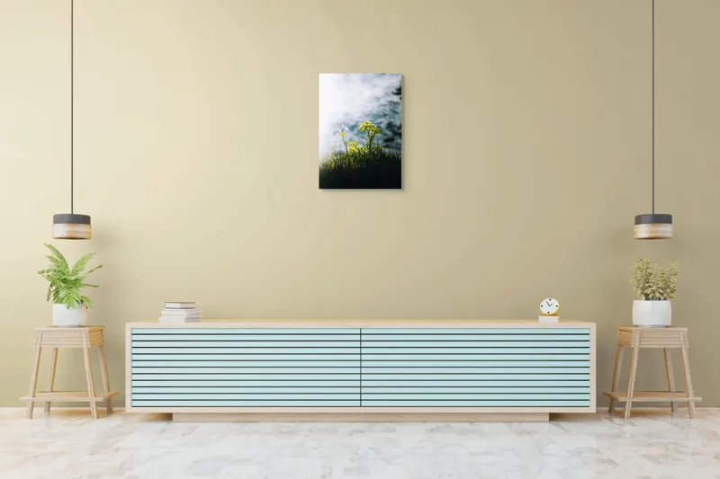 Tablou Canvas, "Flori sălbatice pe marginea mării", Flori, Lumina, Verdeață, Ocean, Strălucire, Contrast, Natură, Peisaj, Viață, Lumină, 50 x 70 cm – poza 6