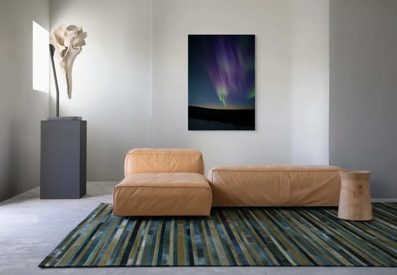 Tablou Canvas, "Aurore boreale dansand pe cer", Aurora, Lumină, Stele, Cer, Mister, Peisaj, Noapte, Fenomen, Colorat, Magical, 70 x 100 cm – poza 7