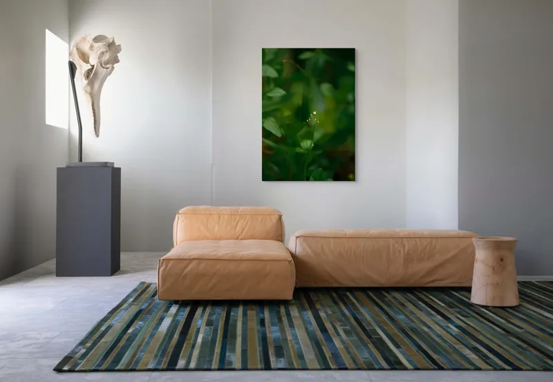 Tablou Canvas, "Inima naturii printre frunze verzi", Verde, Frunziș, Delicat, Petale, Natură, Mic, Fragil, Luminos, 70 x 100 cm – poza 7