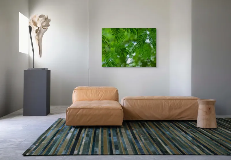 Tablou Canvas, "Frumusețea delicată a naturii verzi", Frunze, Verdeață, Natură, Lumină, Delicatețe, Textură, Frunziș, Vibrantă, 100 x 70 cm – poza 7
