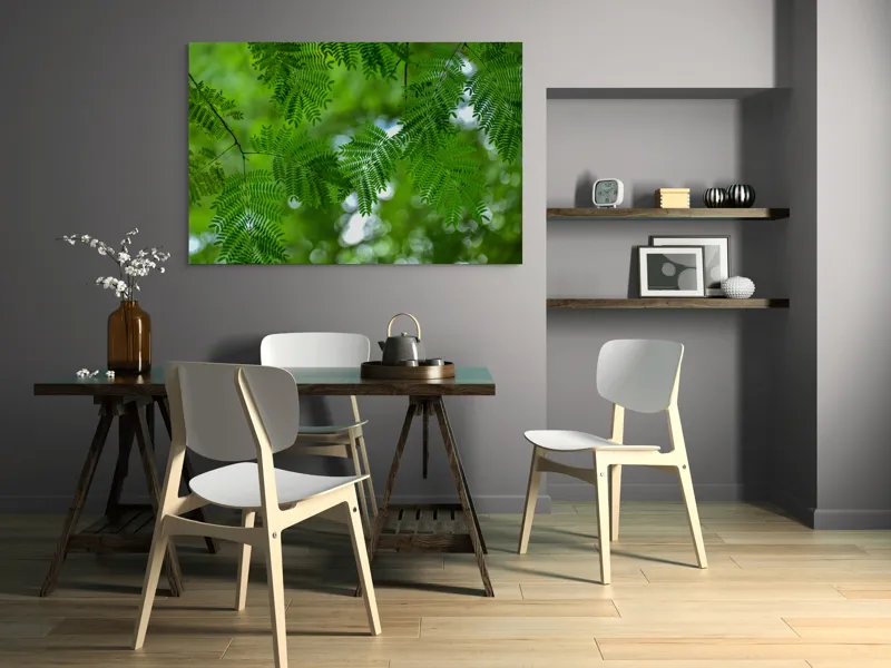 Tablou Canvas, "Frumusețea delicată a naturii verzi", Frunze, Verdeață, Natură, Lumină, Delicatețe, Textură, Frunziș, Vibrantă, 150 x 100 cm – poza 5