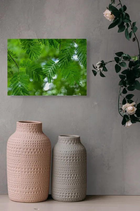 Tablou Canvas, "Frumusețea delicată a naturii verzi", Frunze, Verdeață, Natură, Lumină, Delicatețe, Textură, Frunziș, Vibrantă, 54 x 39 cm – poza 8