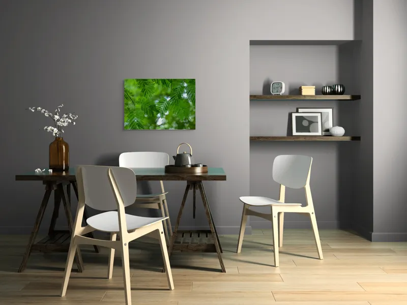Tablou Canvas, "Frumusețea delicată a naturii verzi", Frunze, Verdeață, Natură, Lumină, Delicatețe, Textură, Frunziș, Vibrantă, 70 x 50 cm – poza 5