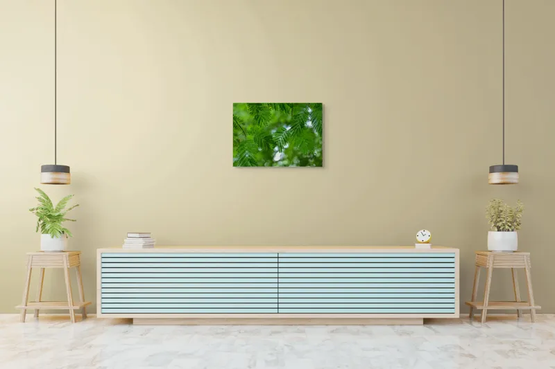 Tablou Canvas, "Frumusețea delicată a naturii verzi", Frunze, Verdeață, Natură, Lumină, Delicatețe, Textură, Frunziș, Vibrantă, 70 x 50 cm – poza 7