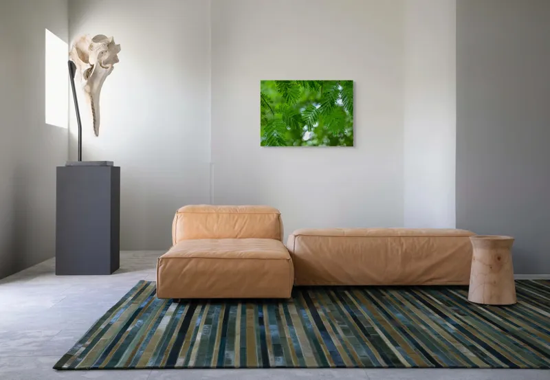 Tablou Canvas, "Frumusețea delicată a naturii verzi", Frunze, Verdeață, Natură, Lumină, Delicatețe, Textură, Frunziș, Vibrantă, 70 x 50 cm – poza 8