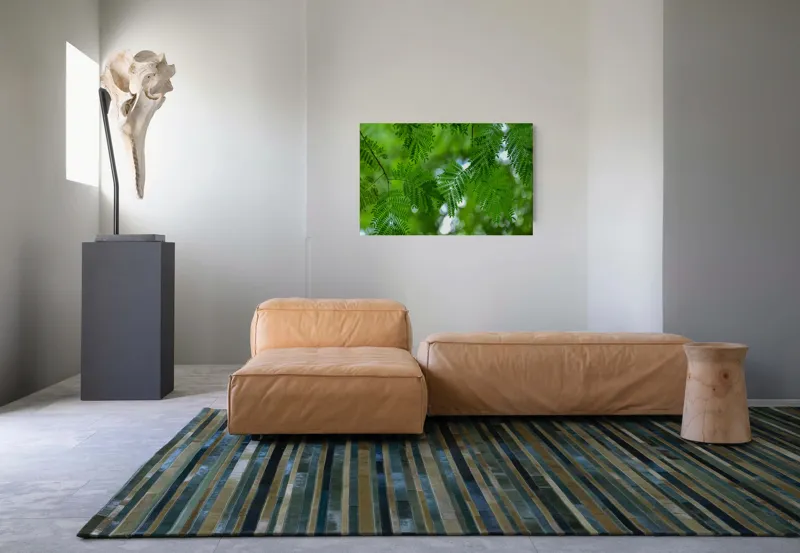 Tablou Canvas, "Frumusețea delicată a naturii verzi", Frunze, Verdeață, Natură, Lumină, Delicatețe, Textură, Frunziș, Vibrantă, 90 x 50 cm – poza 8