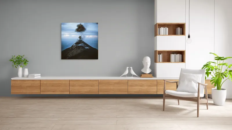 Tablou Canvas, "Norii de fum ai vulcanului treaz", Nor, Erupție, Vulcan, Fum, Cer, Intensitate, Natură, Dramatic, Peisaj, Stâncos, 100 x 100 cm – poza 8