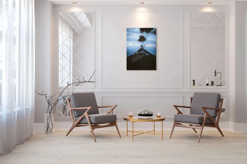 Tablou Canvas, "Norii de fum ai vulcanului treaz", Nor, Erupție, Vulcan, Fum, Cer, Intensitate, Natură, Dramatic, Peisaj, Stâncos, 70 x 100 cm – poza 8