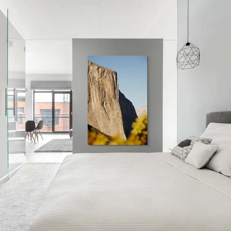 Tablou Canvas, "Stâncile impozante ale naturii grandioase", Stâncă, Impresionant, Natură, Verticalitate, Munți, Vegetație, Cer, Soare, Peisaj, Granit, 100 x 150 cm – poza 5