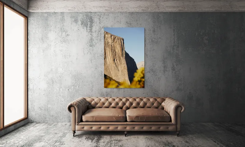 Tablou Canvas, "Stâncile impozante ale naturii grandioase", Stâncă, Impresionant, Natură, Verticalitate, Munți, Vegetație, Cer, Soare, Peisaj, Granit, 100 x 150 cm – poza 6