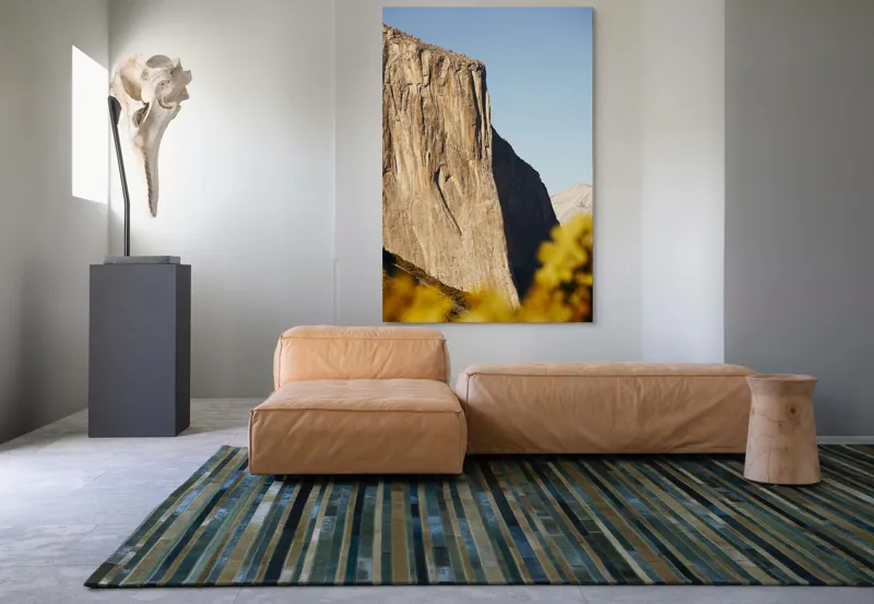 Tablou Canvas, "Stâncile impozante ale naturii grandioase", Stâncă, Impresionant, Natură, Verticalitate, Munți, Vegetație, Cer, Soare, Peisaj, Granit, 100 x 150 cm – poza 7