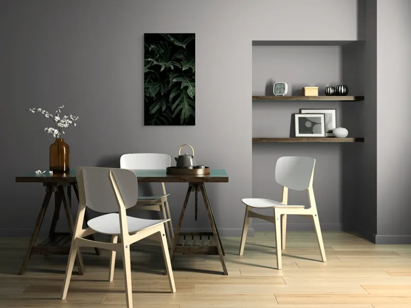 Tablou Canvas, "Frunzele misterioase din umbra pădurii", Frunze, Verde, Întuneric, Natură, Vitalizează, Misterioase, Textură, 50 x 90 cm – poza 4