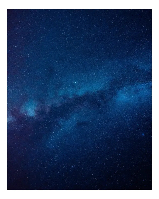 Tablou Canvas, "Universul învăluit în lumina stelelor", Stele, Univers, Calea Lactee, Albastru, Cosmos, Mister, Infinit, Lumină, Galaxie, Neant, 26 x 39 cm