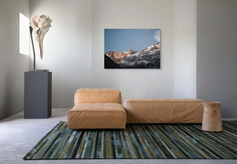 Tablou Canvas, "Munții îmbrăcați în mantia zăpezii", Munți, Zăpadă, Cer, Stânci, Pitoresc, 100 x 70 cm – poza 7
