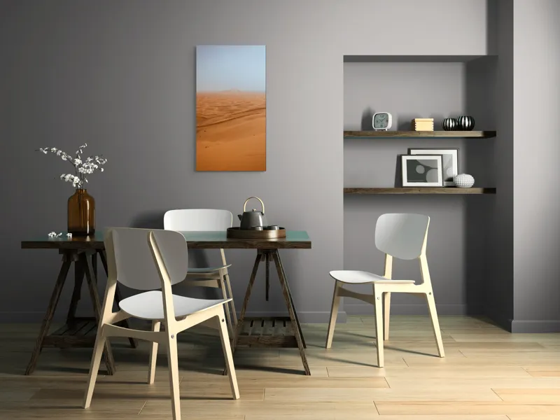 Tablou Canvas, "Infinitatea liniștită a nisipurilor aurii", Deșert, Nisipuri, Dune, Orizont, Ariditate, Liniște, Întindere, Vastitate, Seninătate, Solitudine, 50 x 90 cm – poza 4