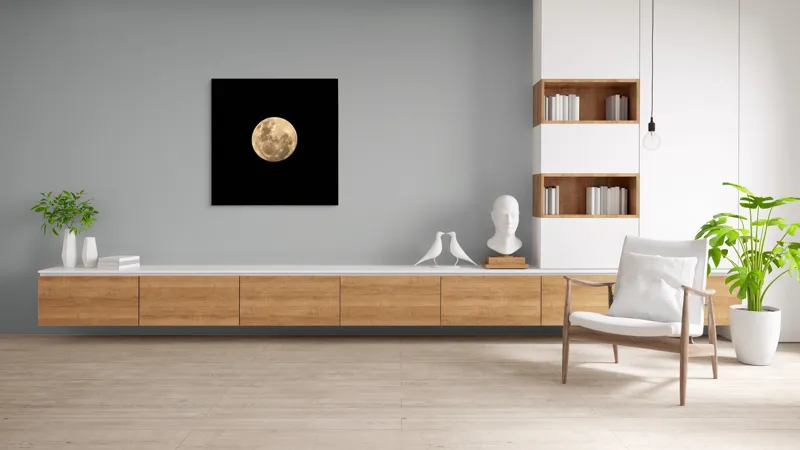 Tablou Canvas, "Luna plină pe cerul întunecat", Lună, Plină, Strălucitoare, Misterioasă, Nocturnă, Rotundă, 100 x 100 cm – poza 8