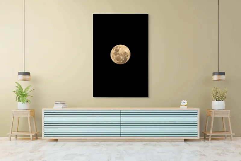 Tablou Canvas, "Luna plină pe cerul întunecat", Lună, Plină, Strălucitoare, Misterioasă, Nocturnă, Rotundă, 100 x 150 cm – poza 4