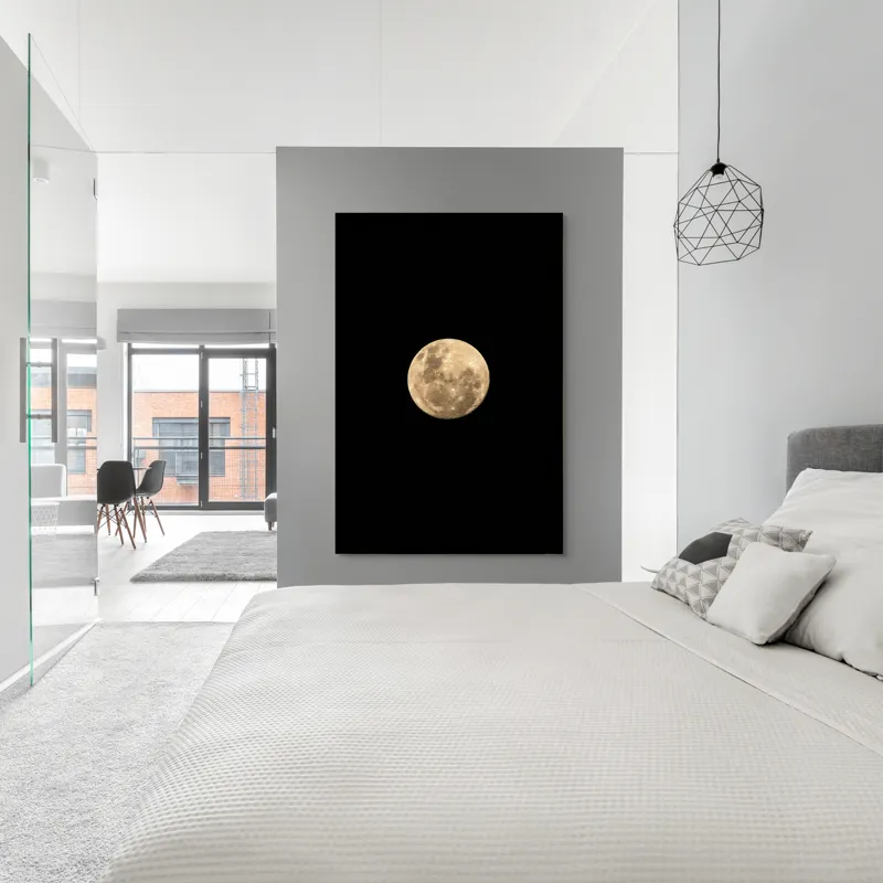 Tablou Canvas, "Luna plină pe cerul întunecat", Lună, Plină, Strălucitoare, Misterioasă, Nocturnă, Rotundă, 100 x 150 cm – poza 5