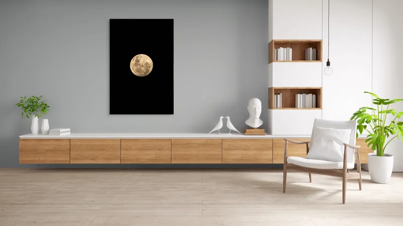 Tablou Canvas, "Luna plină pe cerul întunecat", Lună, Plină, Strălucitoare, Misterioasă, Nocturnă, Rotundă, 100 x 150 cm – poza 8