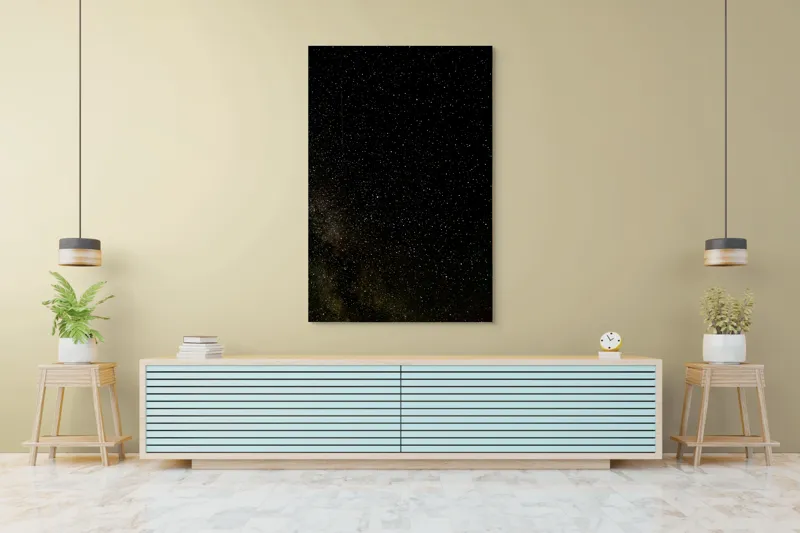 Tablou Canvas, "Stelele nopții în universul infinit", Stele, Univers, Lumină, Întuneric, Infinit, Cosmos, Mister, Eternitate, Galaxii, 100 x 150 cm – poza 4