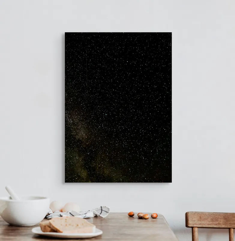 Tablou Canvas, "Stelele nopții în universul infinit", Stele, Univers, Lumină, Întuneric, Infinit, Cosmos, Mister, Eternitate, Galaxii, 50 x 70 cm – poza 3