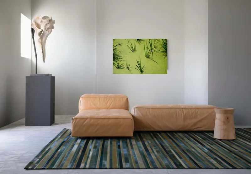 Tablou Canvas, "Frunziș plutitor pe apă liniștită", Iarbă, Apă, Verde, Lumină, Umbră, Natură, Reflecție, Simplitate, Răcoare, Calmitate, 90 x 50 cm – poza 8