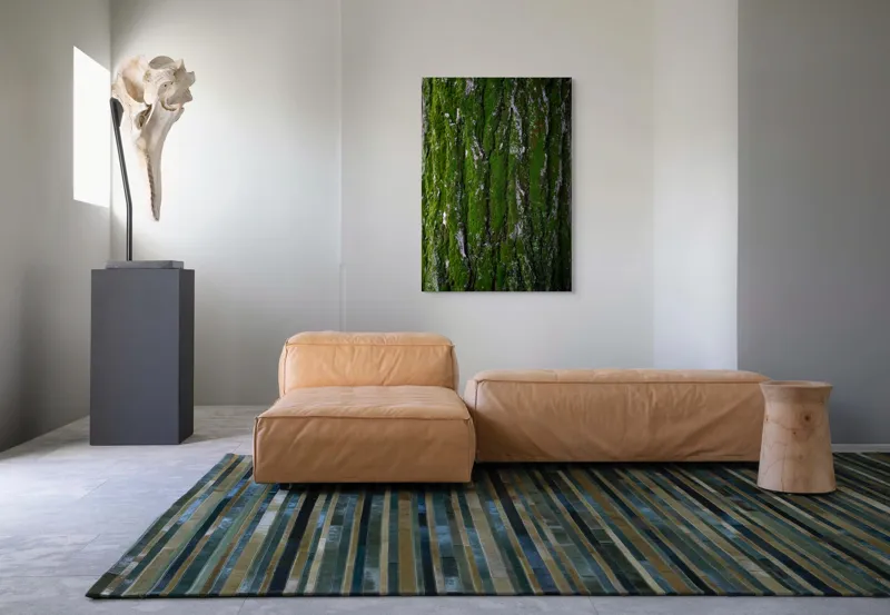 Tablou Canvas, "Tăcerea verde a arborelui bătrân", Scoarță, Mușchi, Textură, Natură, Verde, Rugozitate, Copac, Organic., 70 x 100 cm – poza 7