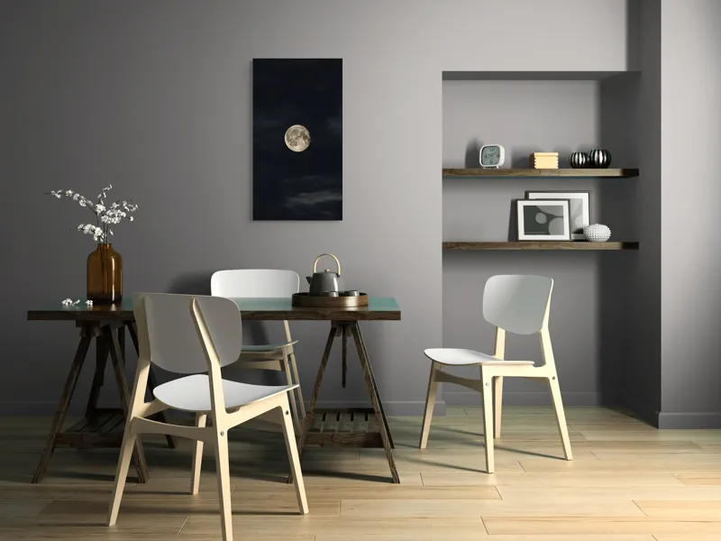 Tablou Canvas, "Luna plină în noaptea adâncă", Lună, Noapte, Întuneric, Cer, Mister, Lumină, Liniște, 50 x 90 cm – poza 4